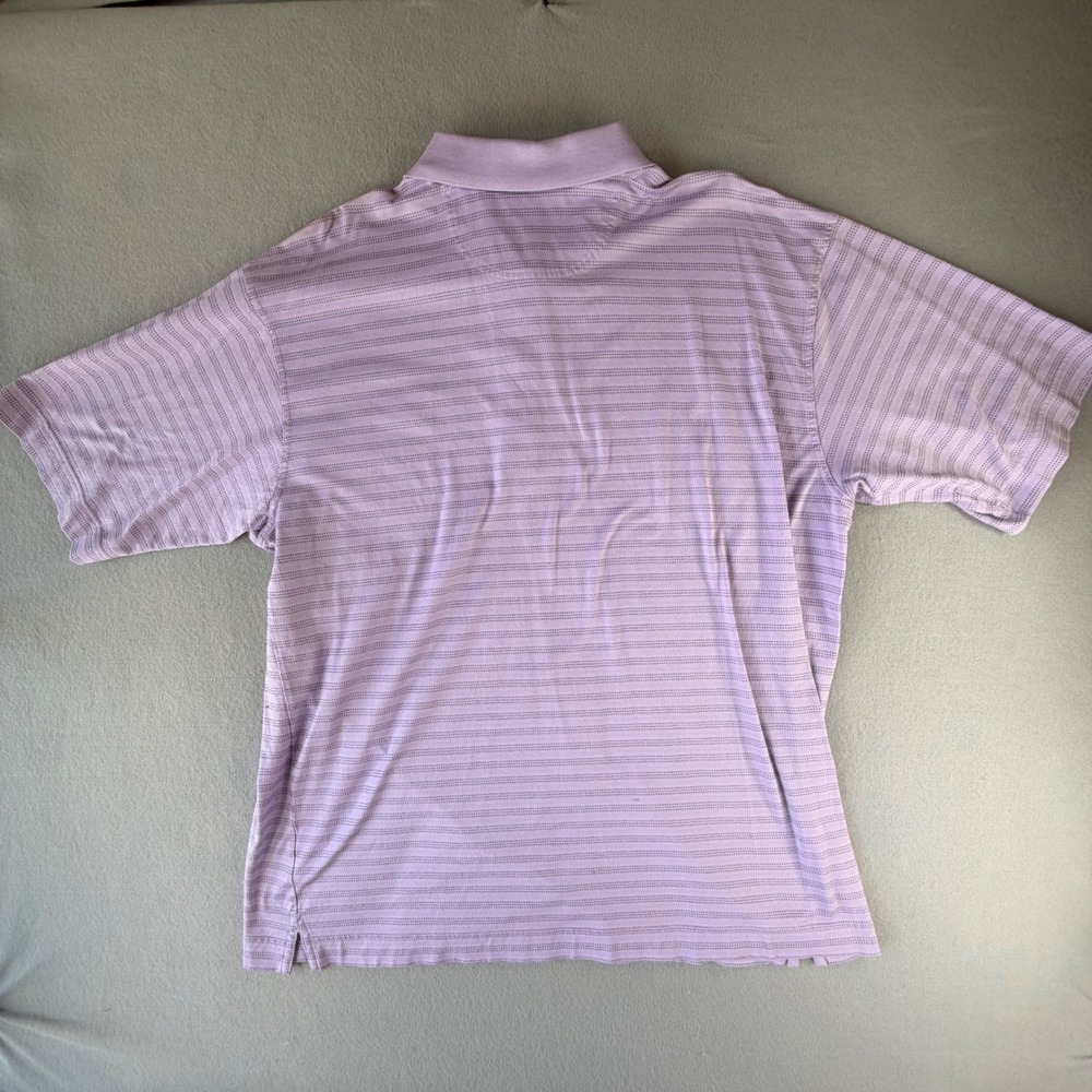Cutter & Buck Men's XL Lavender Striped Short Sleeve Golf Polo Embroidered Logo - Picture 9 of 11